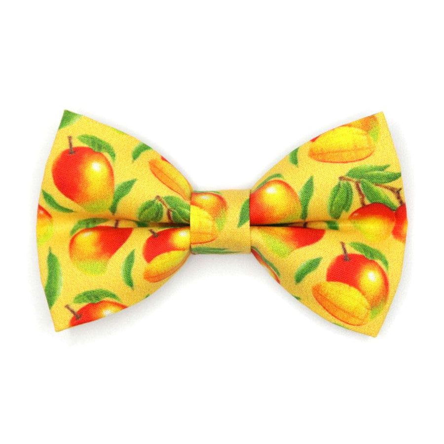 Mango Cat Bow Tie - "Mango Tango" - Yellow Fruit Mangoes Bow Tie for Cat Collar / Tropical, Summer, Fun / Cat, Kitten + Small Dog Bowtie