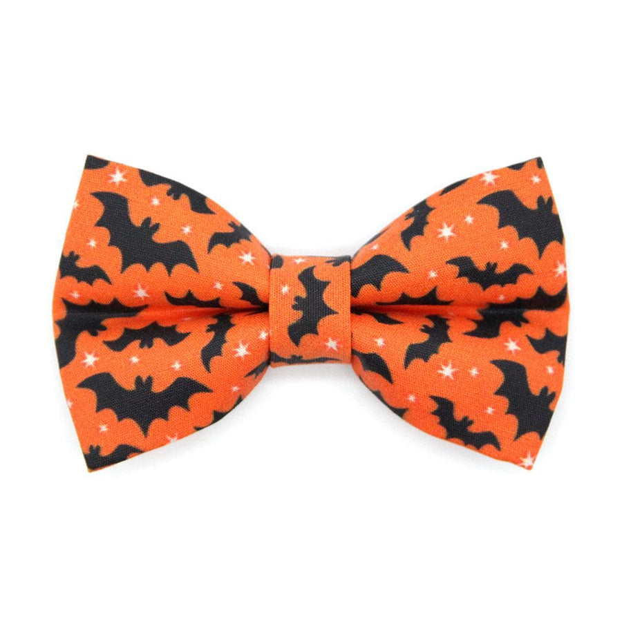 Halloween Cat Bow Tie - "Batty Babe - Orange" - Bat Bow Tie for Cat Collar / Spooky Cute Creepy / Cat, Kitten + Small Dog Bowtie