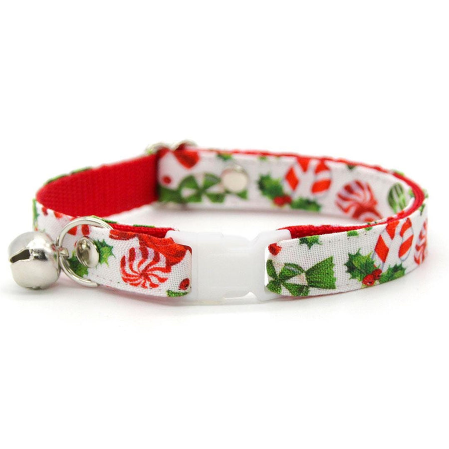 Peppermint Cat Collar - "Sweets & Treats" - Christmas Candy Cat Collar / Breakaway Buckle or Non-Breakaway / Cat, Kitten + Small Dog Sizes