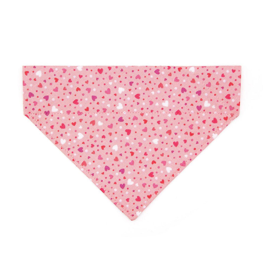 Heart Cat Bandana - "Cupid Confetti" - Pink Valentine's Day Bandana for Cat + Small Dog / Girly Hearts / Slide-on Bandana