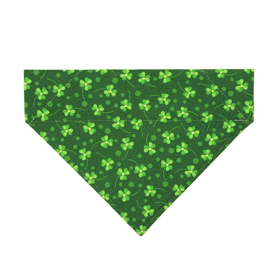 Shamrock Cat Bandana - "Shamrock Toss" - St. Patrick's Day Green Bandana for Cat + Small Dog / Irish, Clover / Slide-on Bandana