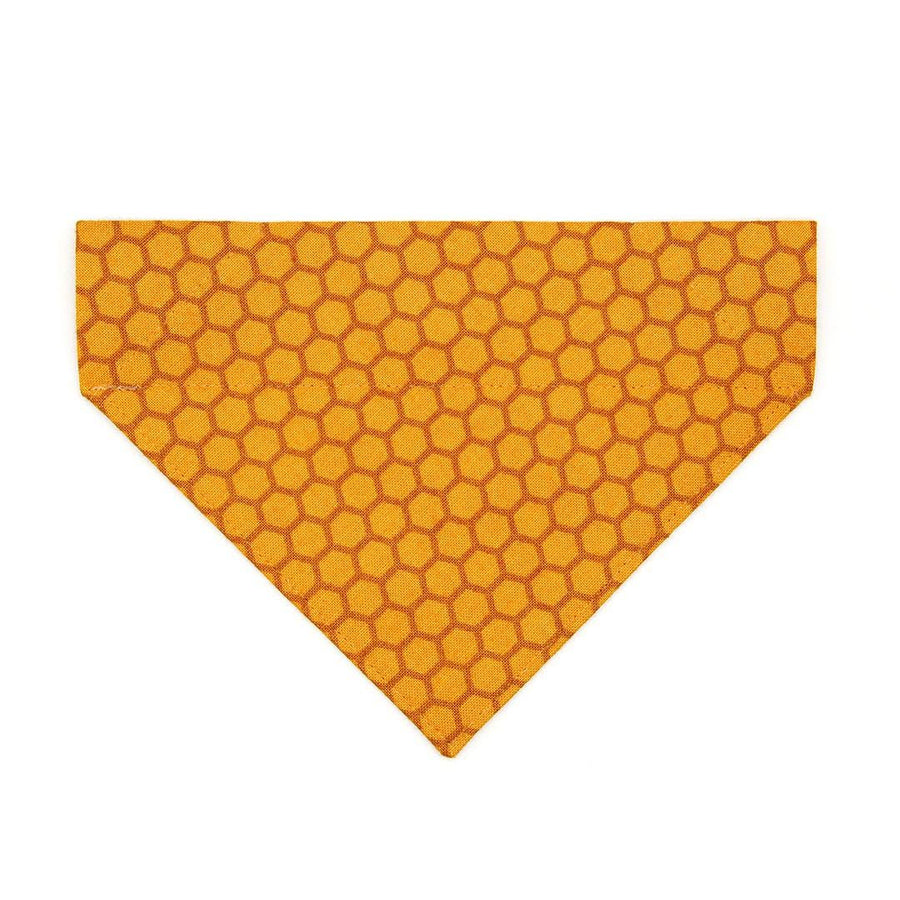 Honey Cat Bandana - "Honeycomb" - Bee Lover Golden Yellow Bandana for Cat + Small Dog / Honeybee, Spring, Summer, Bee Keeper Gift / Slide-on Bandana