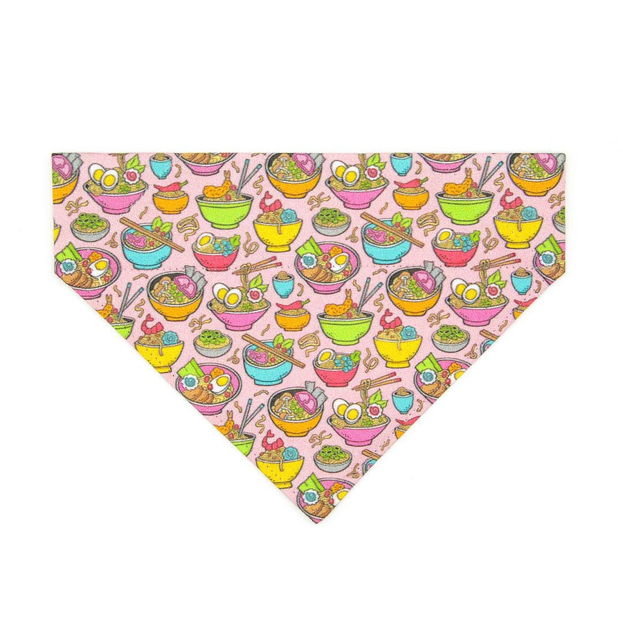 Ramen Cat Bandana - "Ramen Love - Pink" - Noodles Bandana for Cat + Small Dog / Cute, Food, Fun, Asian, Girl Cat / Slide-on Bandana