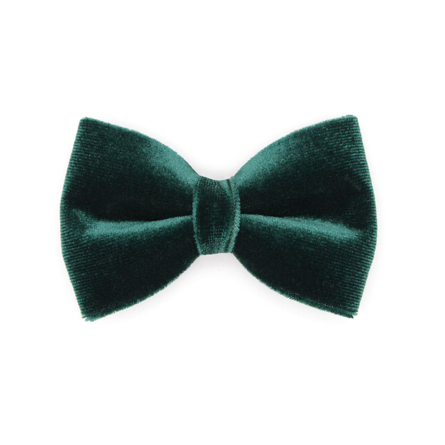 Pet Bow Tie (REGULAR SIZE) - "Velvet - Hunter" - Christmas, Holidays & Wedding Bow Tie | For Adult Cat + Small Dog
