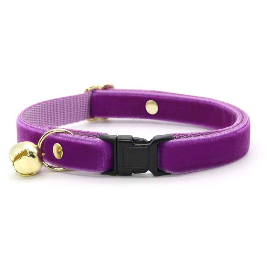 Cat Collar - "Velvet - Orchid" - Magenta Purple Velvet Cat Collar / Breakaway Buckle or Non-Breakaway / Cat, Kitten + Small Dog Sizes